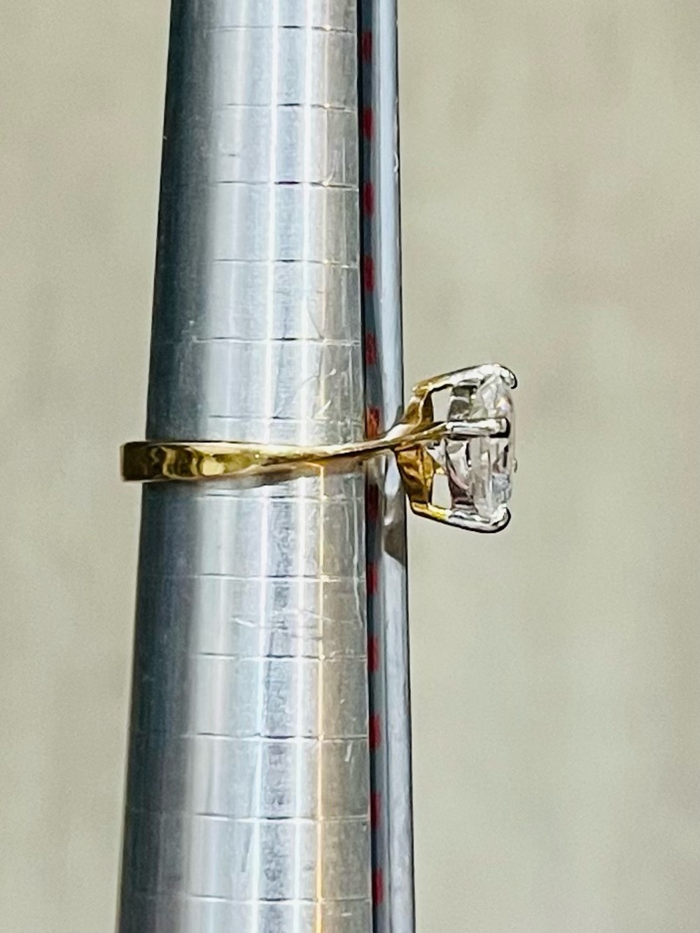 2 Carat Look Solitaire Ring 14K Gold Electroplated Size 6.25 - Picture 8 of 16
